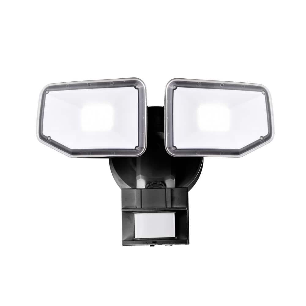 40-Watt 180-Degree Black Motion Activated Outdoor Integrated LED Security Flood Light with PIR Dusk to Dawn Sensor - Hercitys