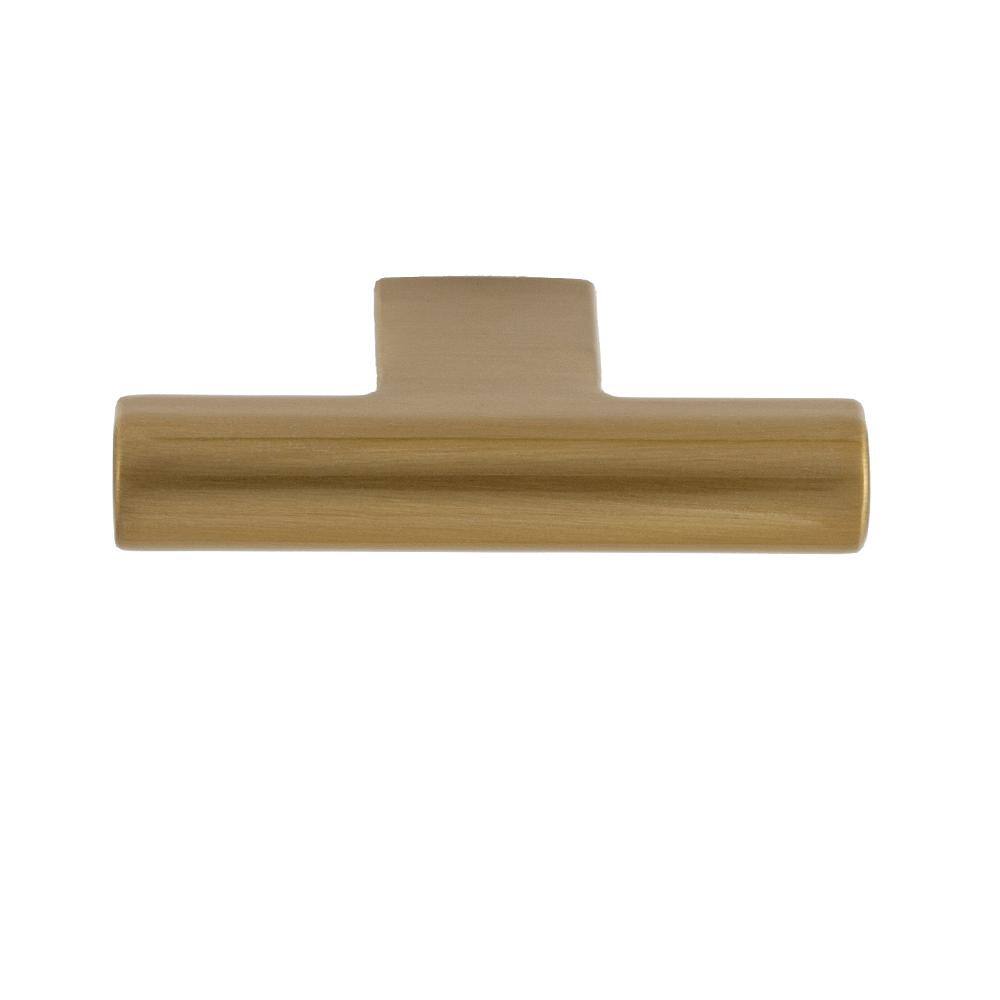 50-Pack Vail 2 in. (51 mm) Modern Satin Brass T-Shaped Cabinet Knob - Hercitys