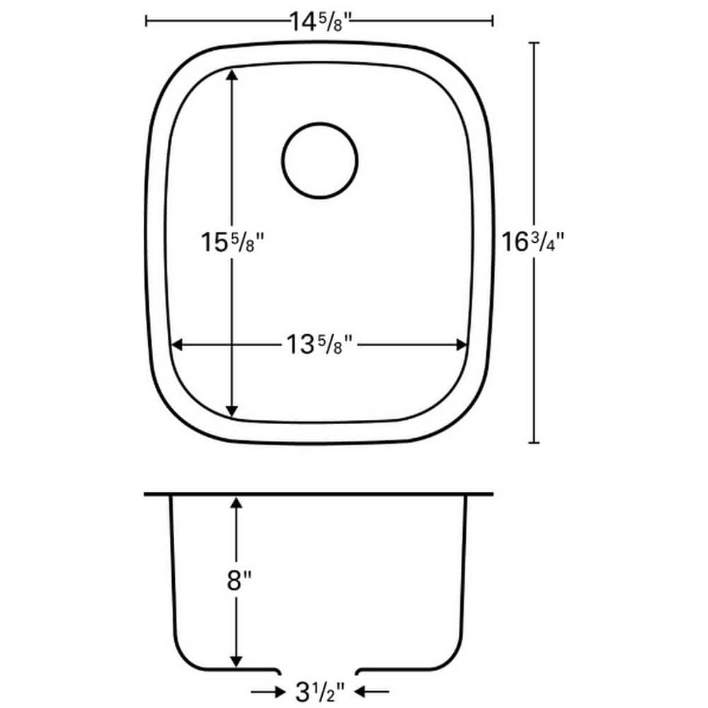 18-Gauge Stainless Steel 15 in. 0-Hole Undermount Bar Sink - Hercitys