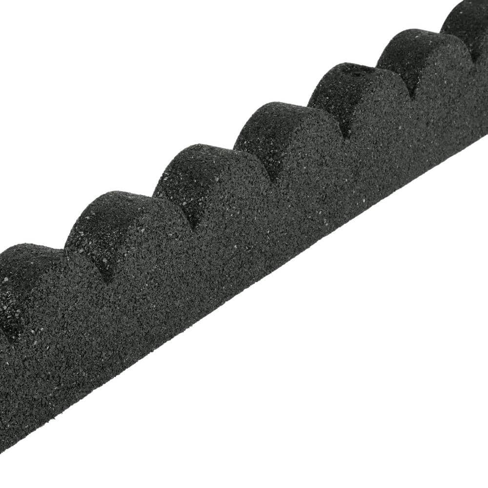 48 in. x 2 in. x 4 in. Gray SmartLoc Scallop Rubber Landscape Edging (36-Pack) - Hercitys