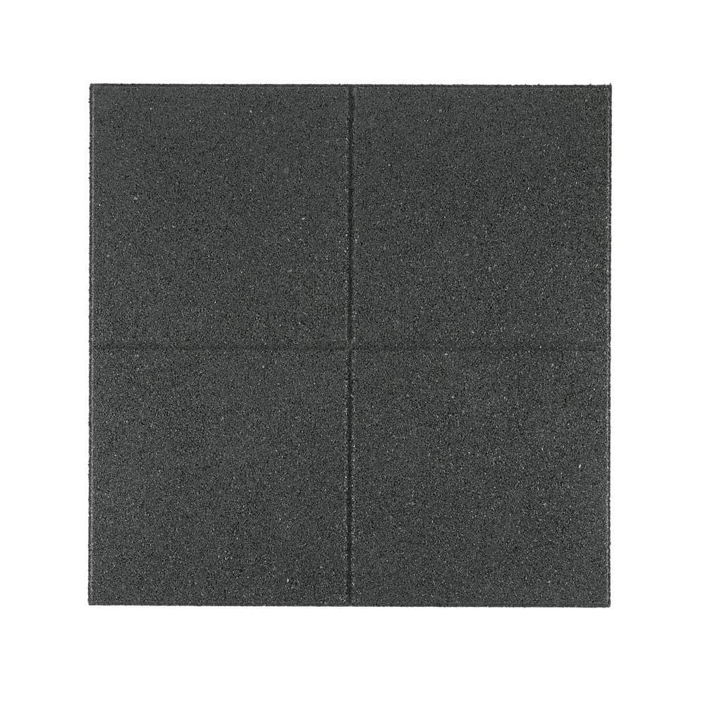 24 in. x 24 in. x 5/8 in. Dark Gray Dual-Sided Rubber Paver (4-Pack) - Hercitys