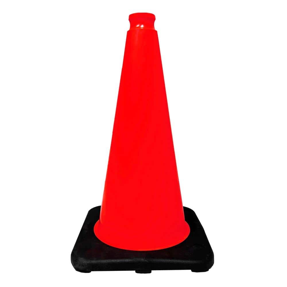 18 in. Orange Traffic Cone with Black Base 3 lbs. - Hercitys
