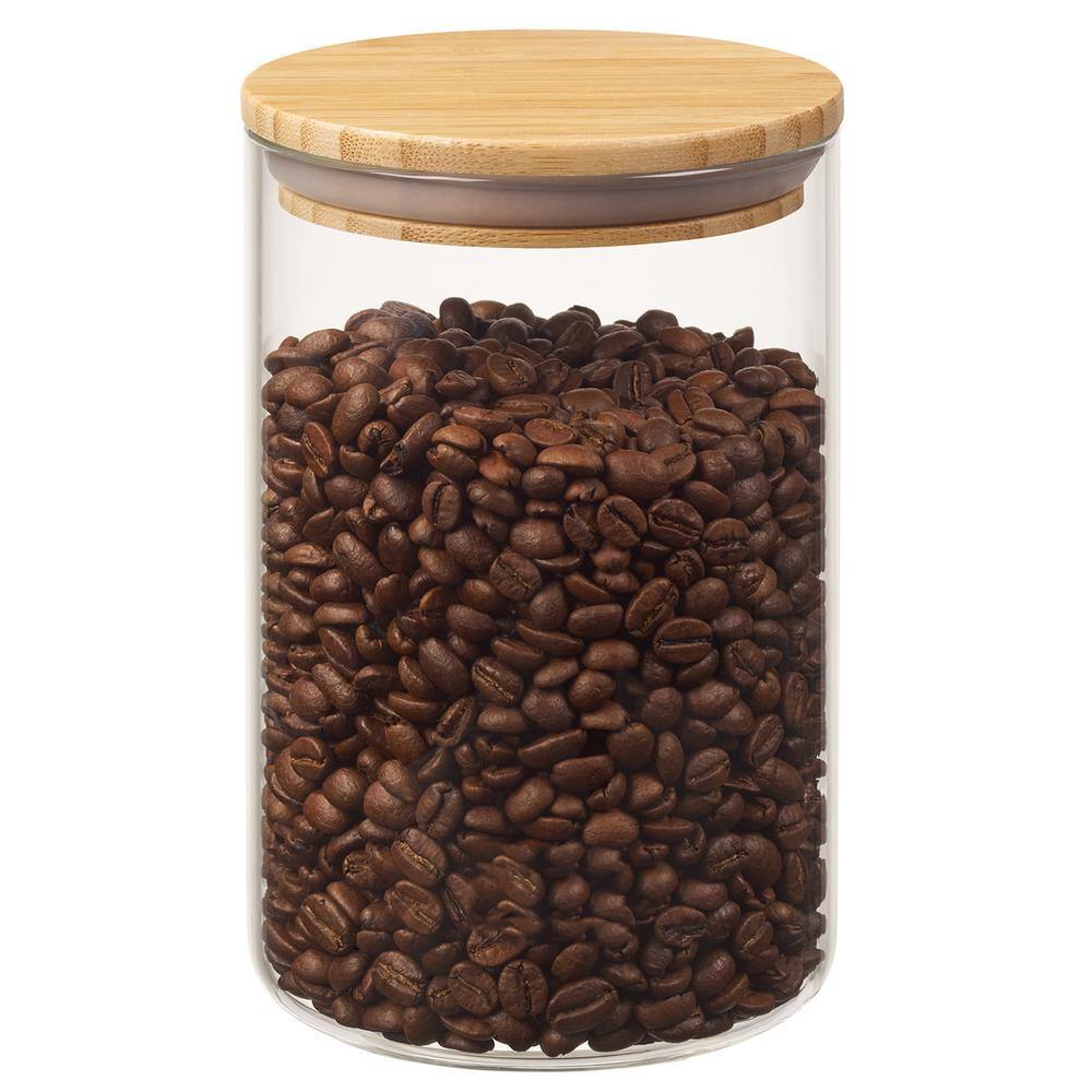 3-Piece Glass and Bamboo Canister Set – A - Hercitys