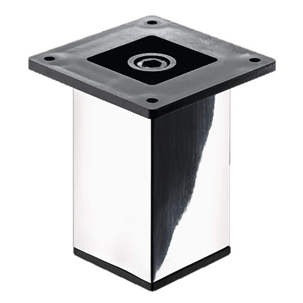 3.9 in Designer Chrome Square Furniture Leg Set (Set of 5) - Hercitys