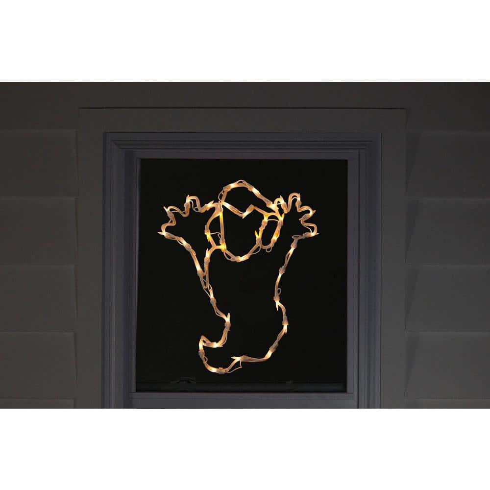 15 in. Lighted Ghost Halloween Window Silhouette Decoration - Hercitys