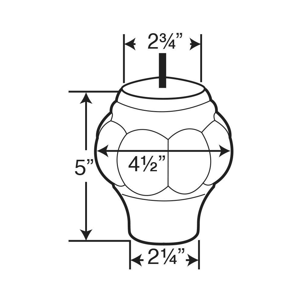 5 in. x 4-1/2 in. Unfinished Solid Hardwood Round Sofa Leg (4-Pack) - Hercitys