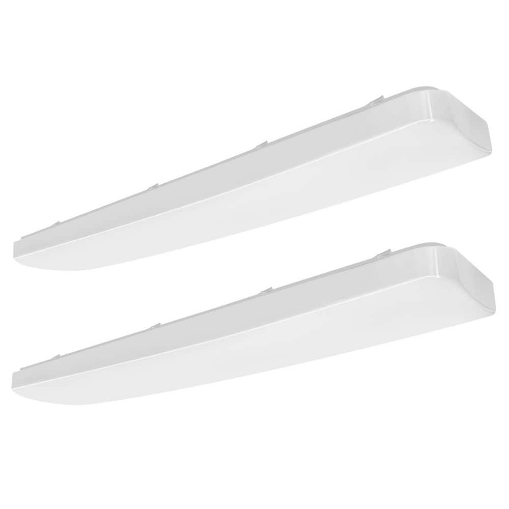 48 in. x 10.23 in. 300-Watt Equivalence Integrated LED Flush Mount Light 4800 Lumen 4000K with White Acrylic Shade - Hercitys