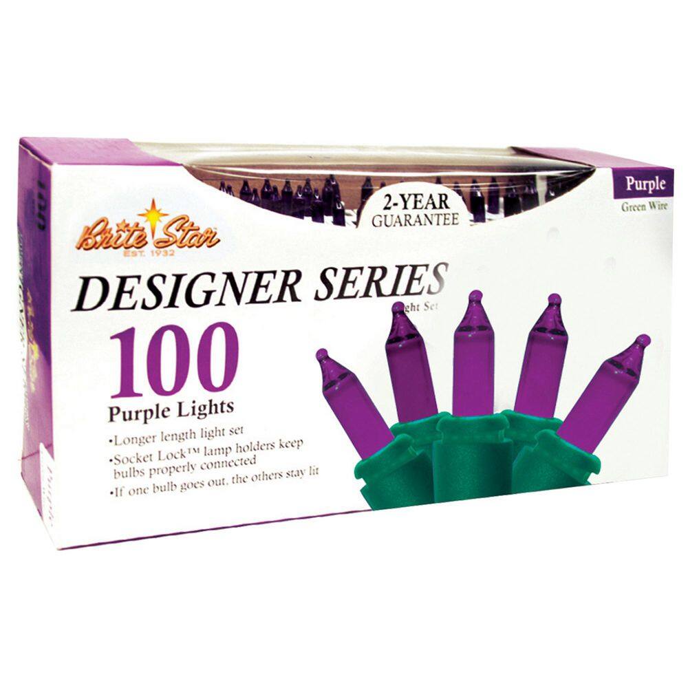 100-Count Designer Series Purple Christmas Mini Lights - Hercitys