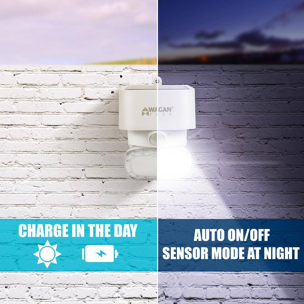 20-Watt Equivalent 2000 Lumens Solar Integrated LED Powered White Wall Light - Hercitys