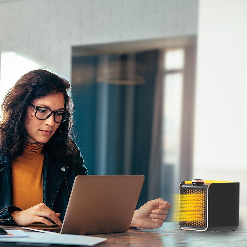 4944 BTU Fan Heater Electric Personal Space Heater Furnace with 2-Adjustable Settings - Hercitys