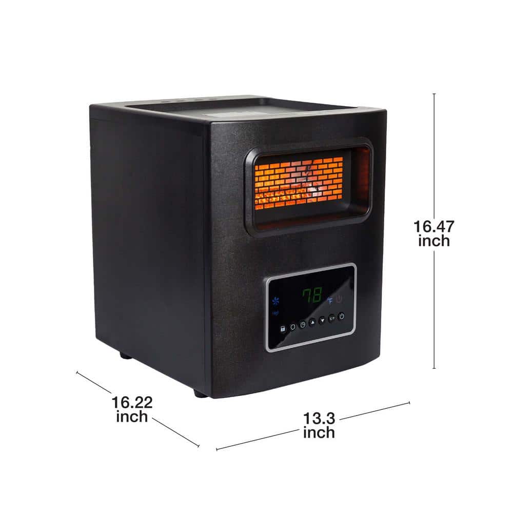 1500-Watt Electric 4-Wrapped Element Infrared Heater with USB Charging - Hercitys