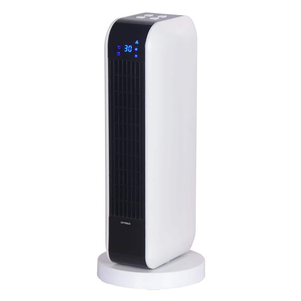 17 in. Oscillating Tower Electric Ceramic Space Heater with Remote Control - Hercitys