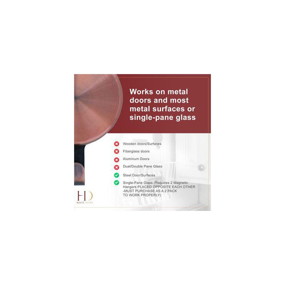 3.75 in. Artificial Brushed Copper Attract Magnetic Wreath Hanger (2-pack) - Hercitys