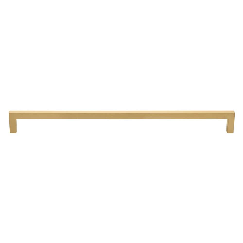 12-5/8 in. (320mm) Center-to Center Satin Gold Solid Square Slim Cabinet Drawer Bar Pulls (10 Pack ) - Hercitys