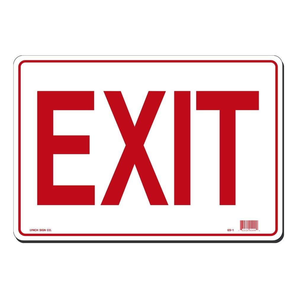 14 in. x 10 in. Exit Sign Printed on More Durable, Thicker, Longer Lasting Styrene Plastic - Hercitys