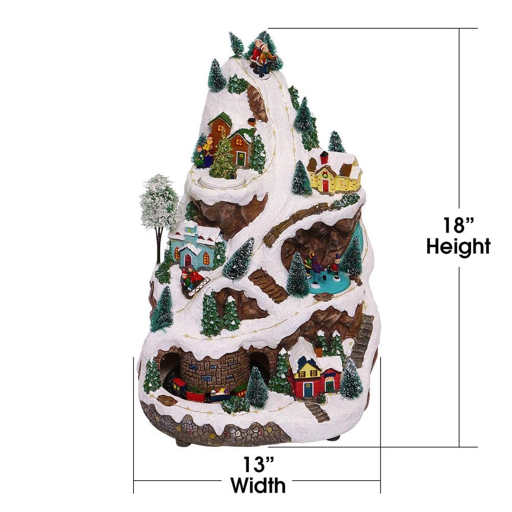 18 in. Tall Animated Winter Wonderland Set with LED Light and Music - Hercitys
