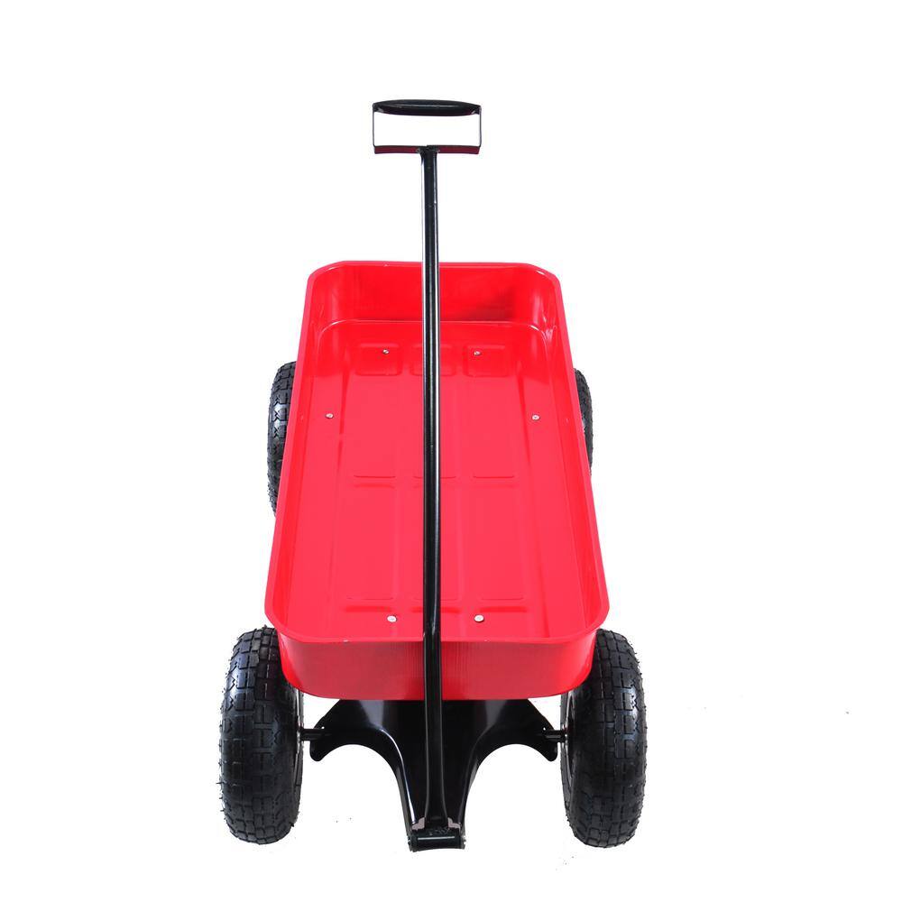 1.1 cu. ft. Steel Garden Cart with Adjustable Handles, Red - Hercitys