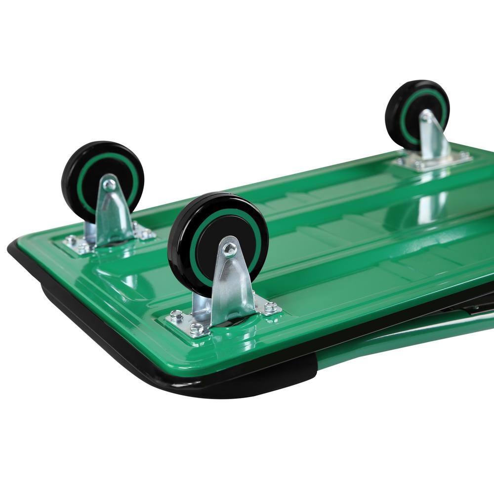 360 lbs. Capacity Easy-Move Foldable Metal Push Cart with 2 x Fixed and Wheels 2 x 360° Wheels - Hercitys