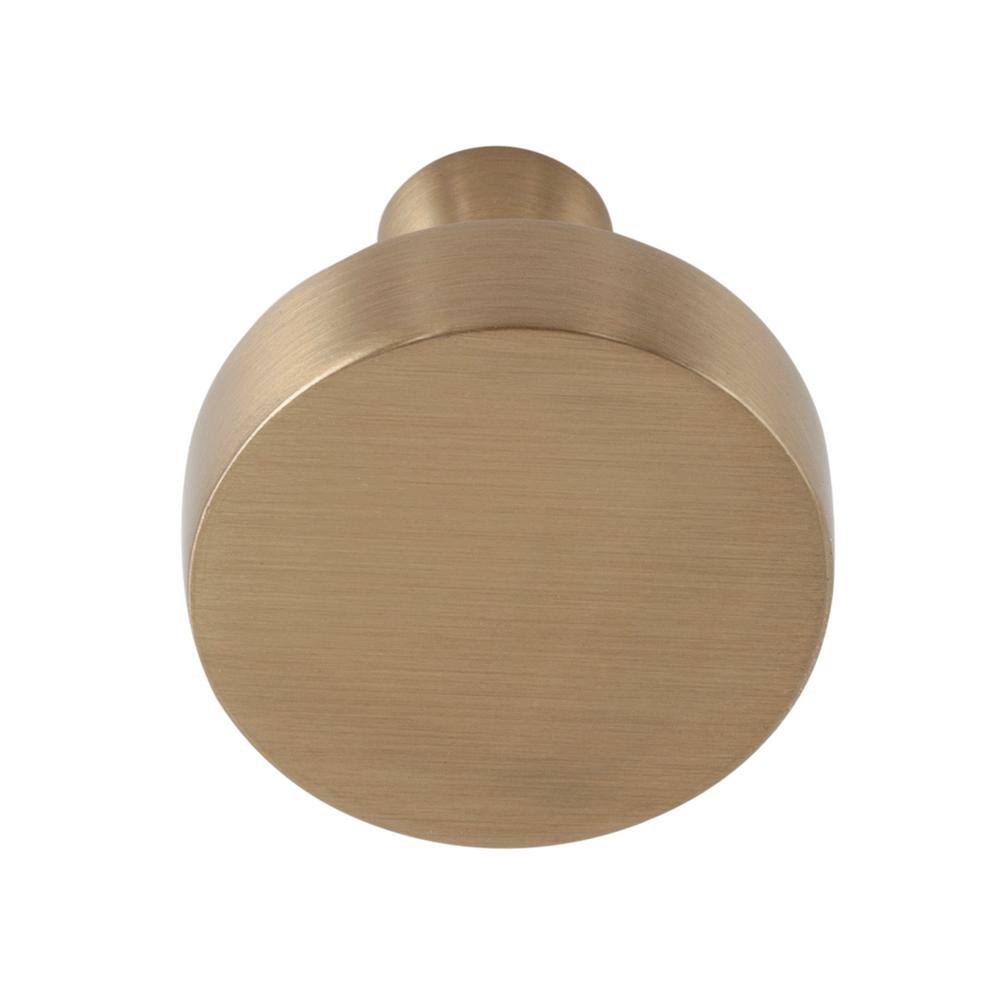10-Pack The Perfect Knob 1-1/8 in. (29 mm) Classic Satin Brass Round Cabinet Knob - Hercitys