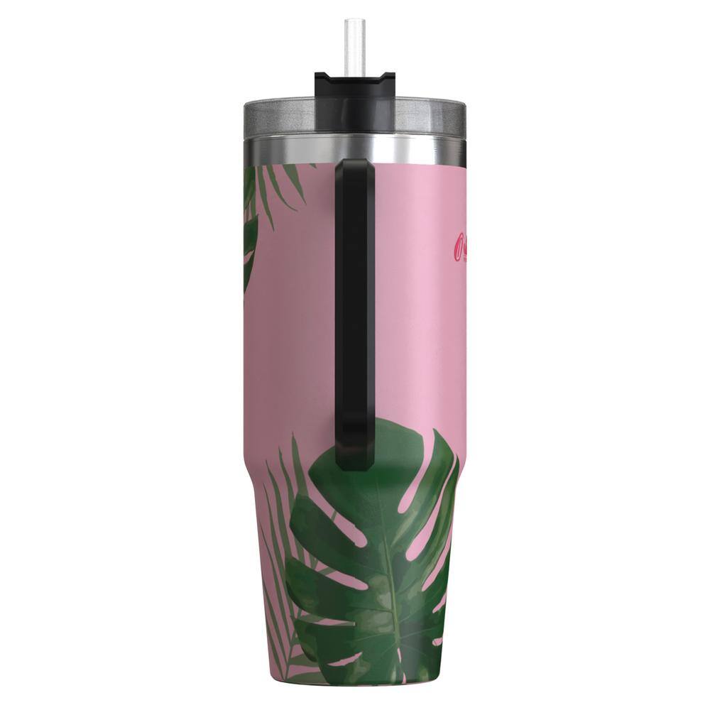 30 oz. Double-Walled Insulated Tropical Pink Stainless Steel Tumbler - Hercitys