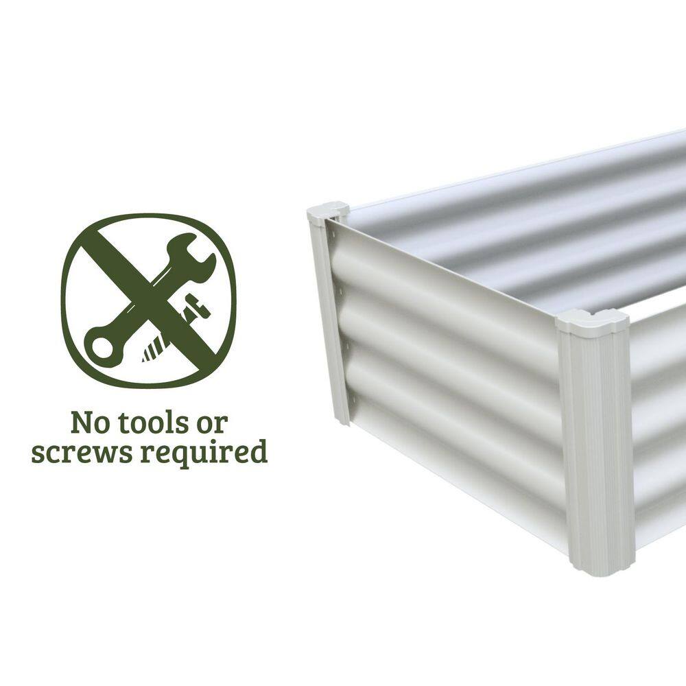 48 in. W x 24 in. D x 12 in. H Surfmist Metal Raised Garden Bed - Hercitys