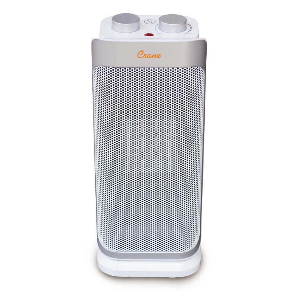 17 in. 750/1500-Watt 3 Settings Electric Compact Tower Oscillating Ceramic Space Heater - Hercitys