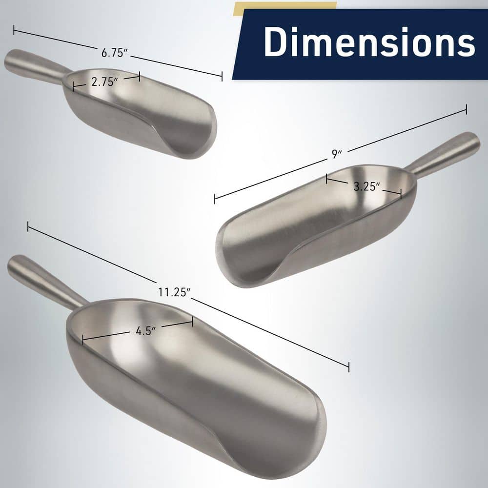 3-Piece Metal Ice Scoop Set - Hercitys