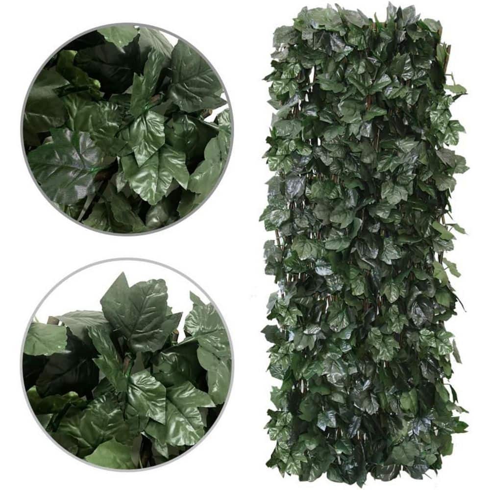 22 in. L x 120 in. W Deep Green Expandable Fence Privacy Screen for Balcony Patio Outdoor - Hercitys