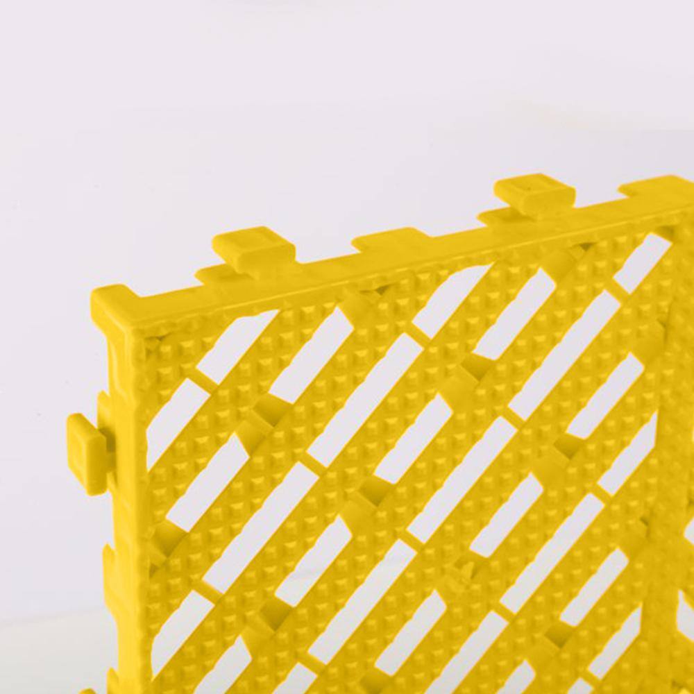15.7 in. x 15.7 in. x 1.2 in. Drainage Interlocking Floor Tiles Yellow Splicing Grating, (10pac)k (17 sq. ft. ) - Hercitys