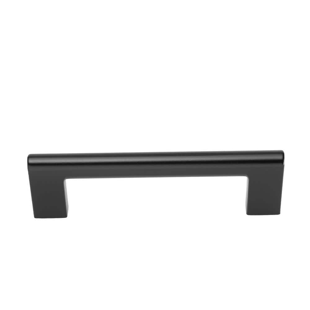 10-Pack Vail 4 in. (102 mm) Center-to-Center Modern Matte Black Bar Drawer Pull - Hercitys