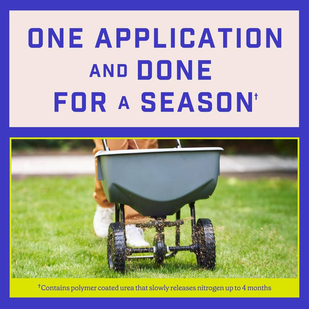 14.4 lbs. 4,000 sq. ft. Full Season Weed and Feed Lawn Fertilizer Granules Plus Crabgrass Control 25-0-8 - Hercitys