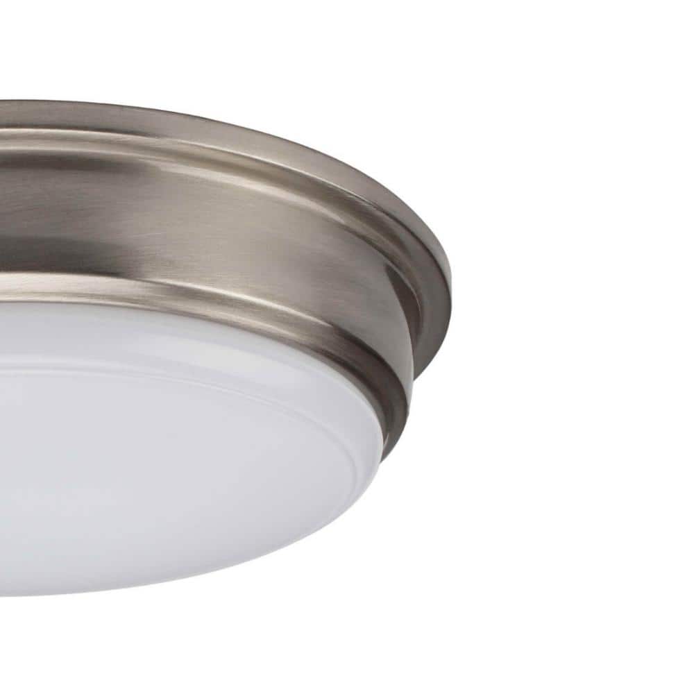 13 in. 1-Light Brushed Nickel LED Flush Mount - Hercitys