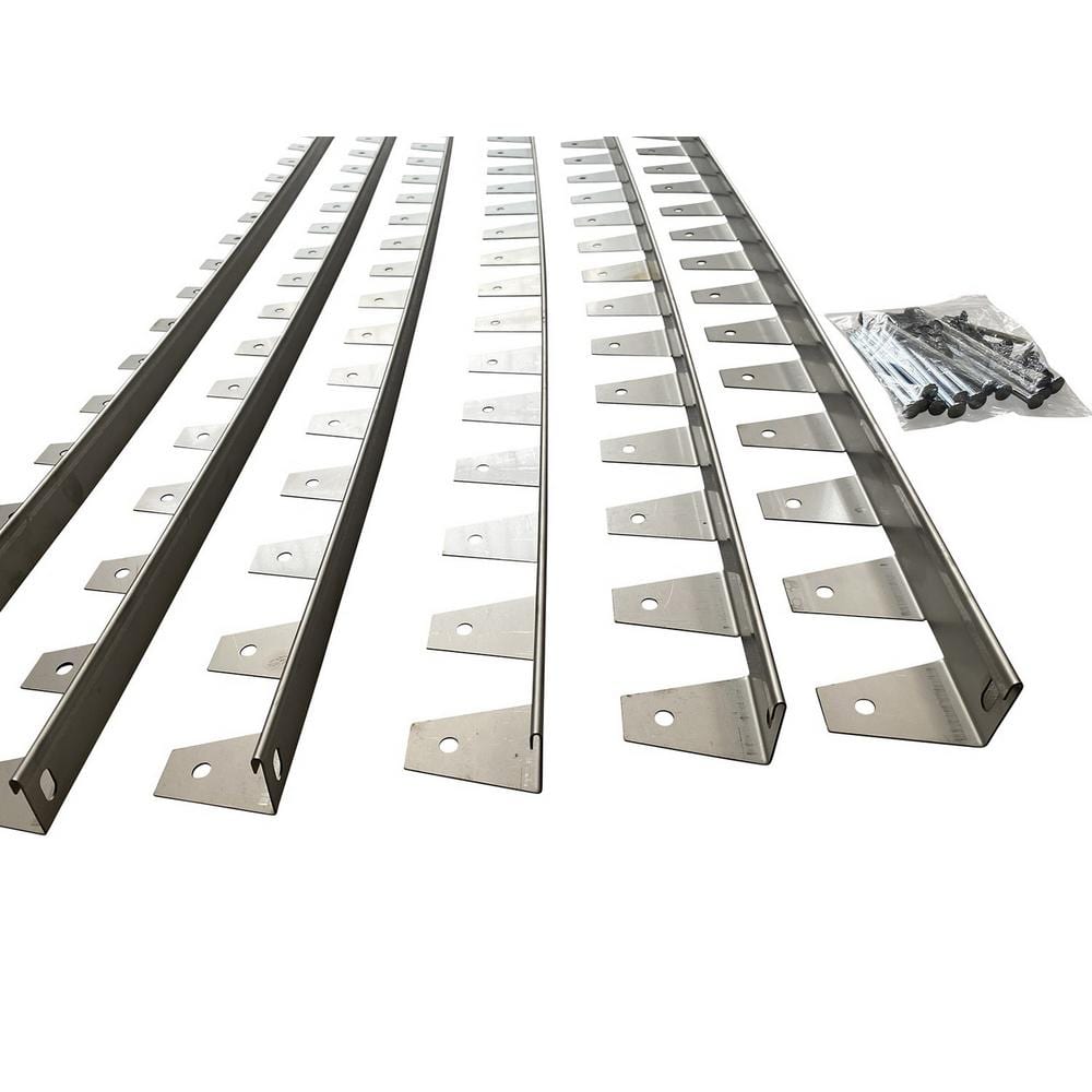 40 in. L x 2 in. W x 1.2 in. H Stainless Steel Garden Edging (Set of 6-Piece) - Hercitys