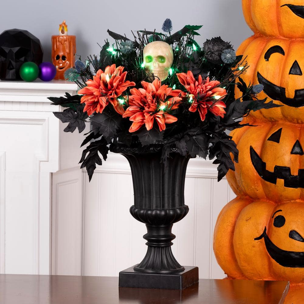 20 in. Boo-tiful Halloween Urn Centerpiece with LED Lights - Hercitys