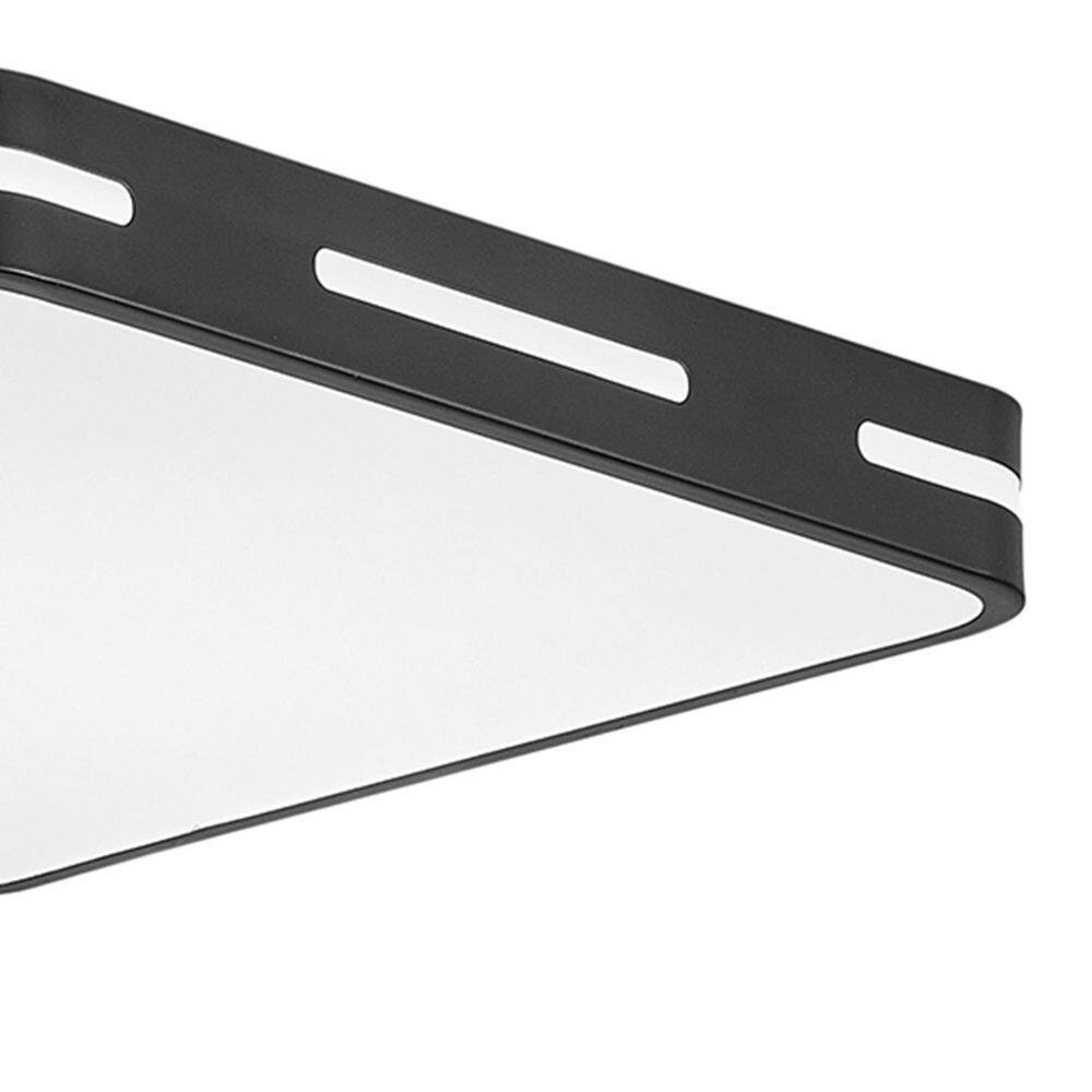 15.74 in. 36-Watt Modern LED Flush Mount Ceiling Light with PS Shade Black Ceiling Lighting Fixtures, 6000K - Hercitys