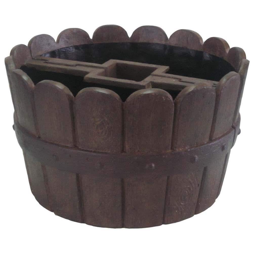 20 in. Dia x 12.25 in. H Barrel Cast Stone Fiberglass Mailbox Barrel - Hercitys