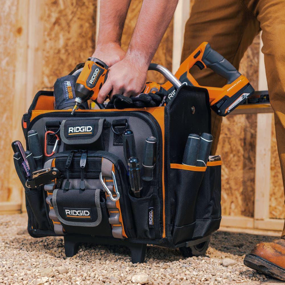 17 in. 62 Pocket Professional Grade Open Top Rolling Tool Bag - Hercitys