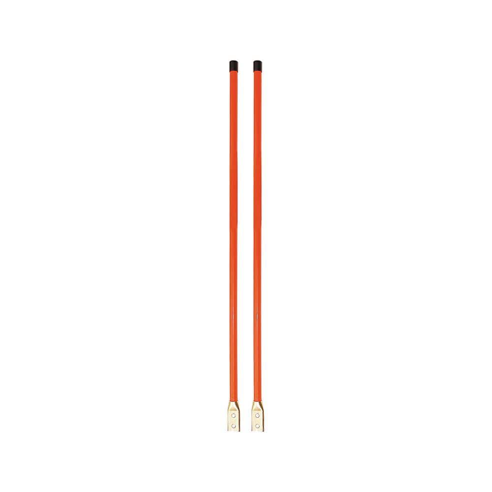 3/4 x 36 Inch Fluorescent Orange Bolt-On Bumper Marker Sight Rods with Hardware - Hercitys