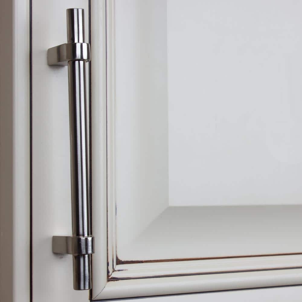 4-1/4 in. Center-to-Center Satin Nickel Solid Euro T-Bar Handle Pull (10-Pack) - Hercitys
