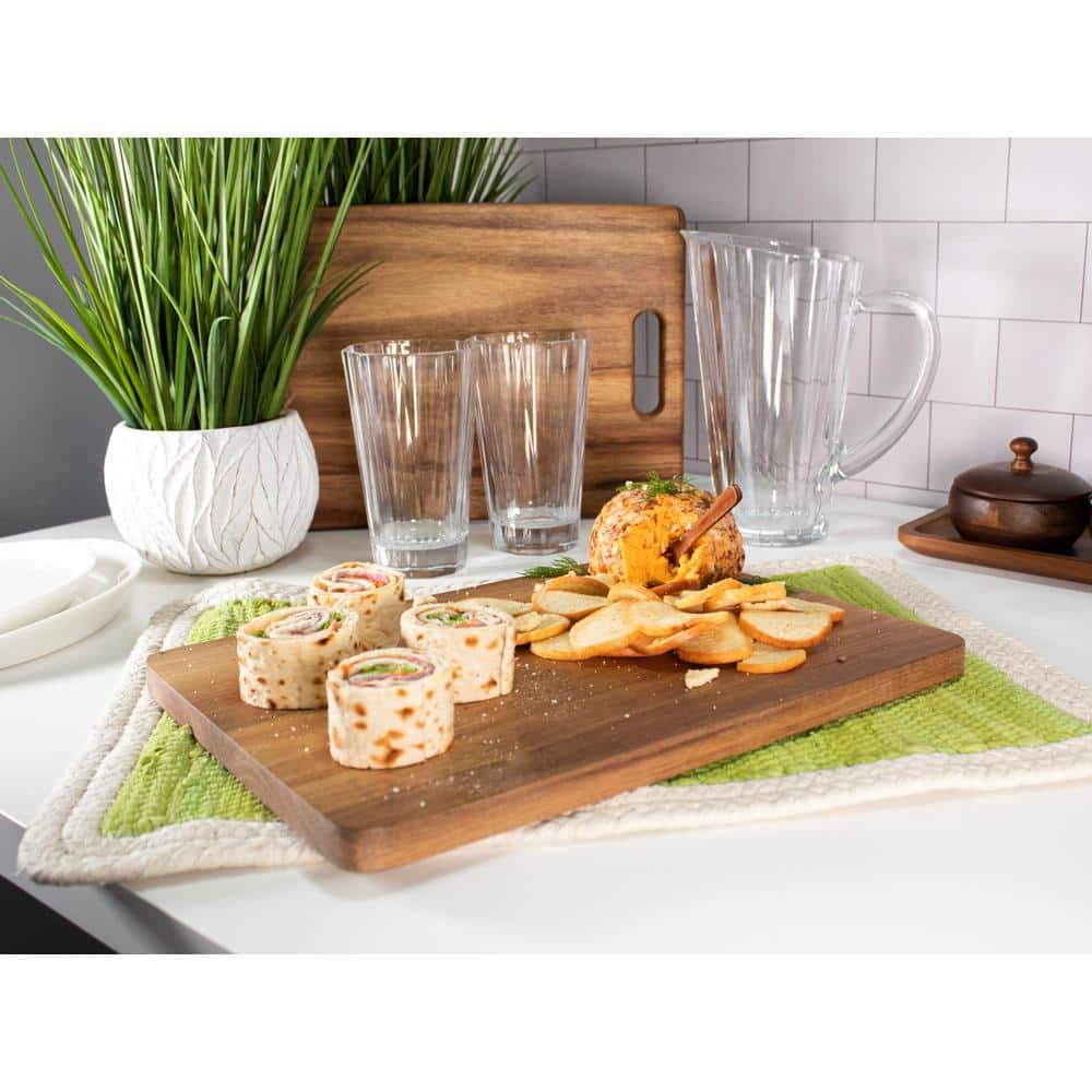 13.75 in. x 9.75 in. x 0.75 in. Rectangular Acacia Wood Cutting Board - Hercitys