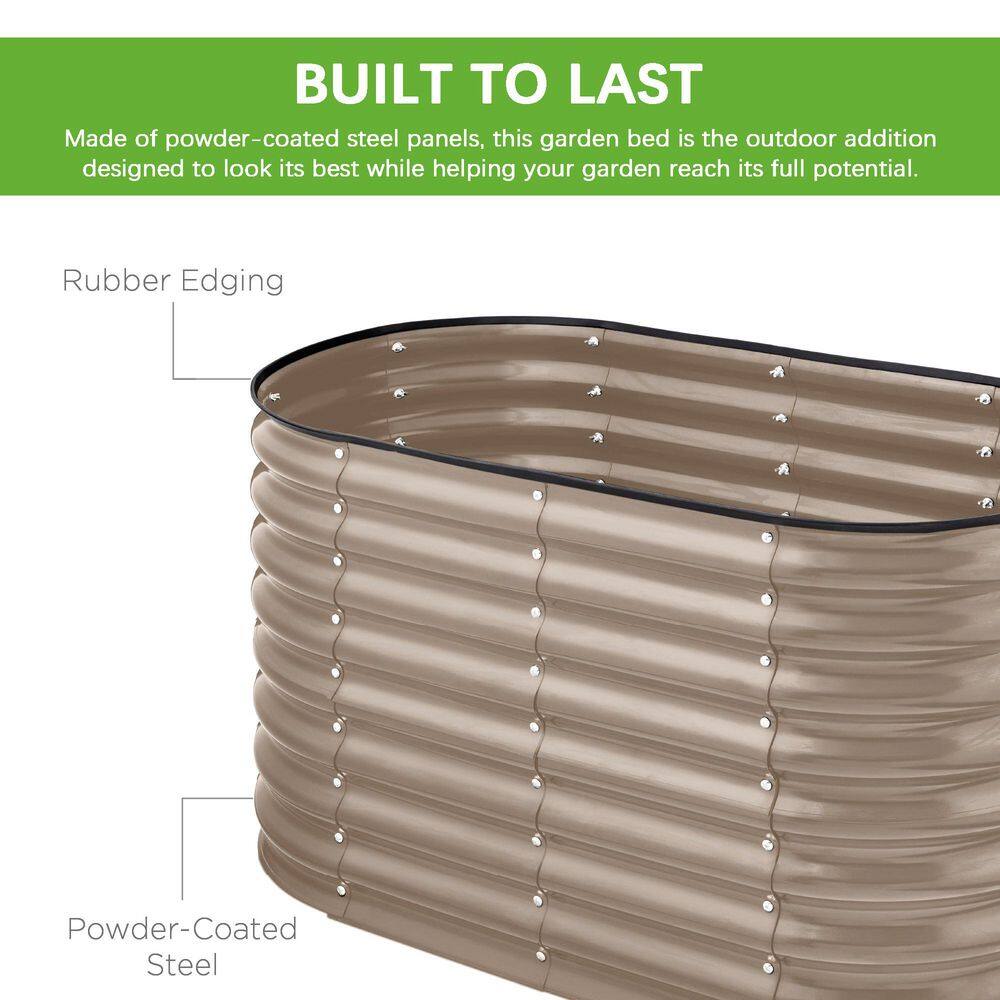 48 in. L x 24 in. W x 24 in. H Taupe Steel Raised Garden Bed - Hercitys