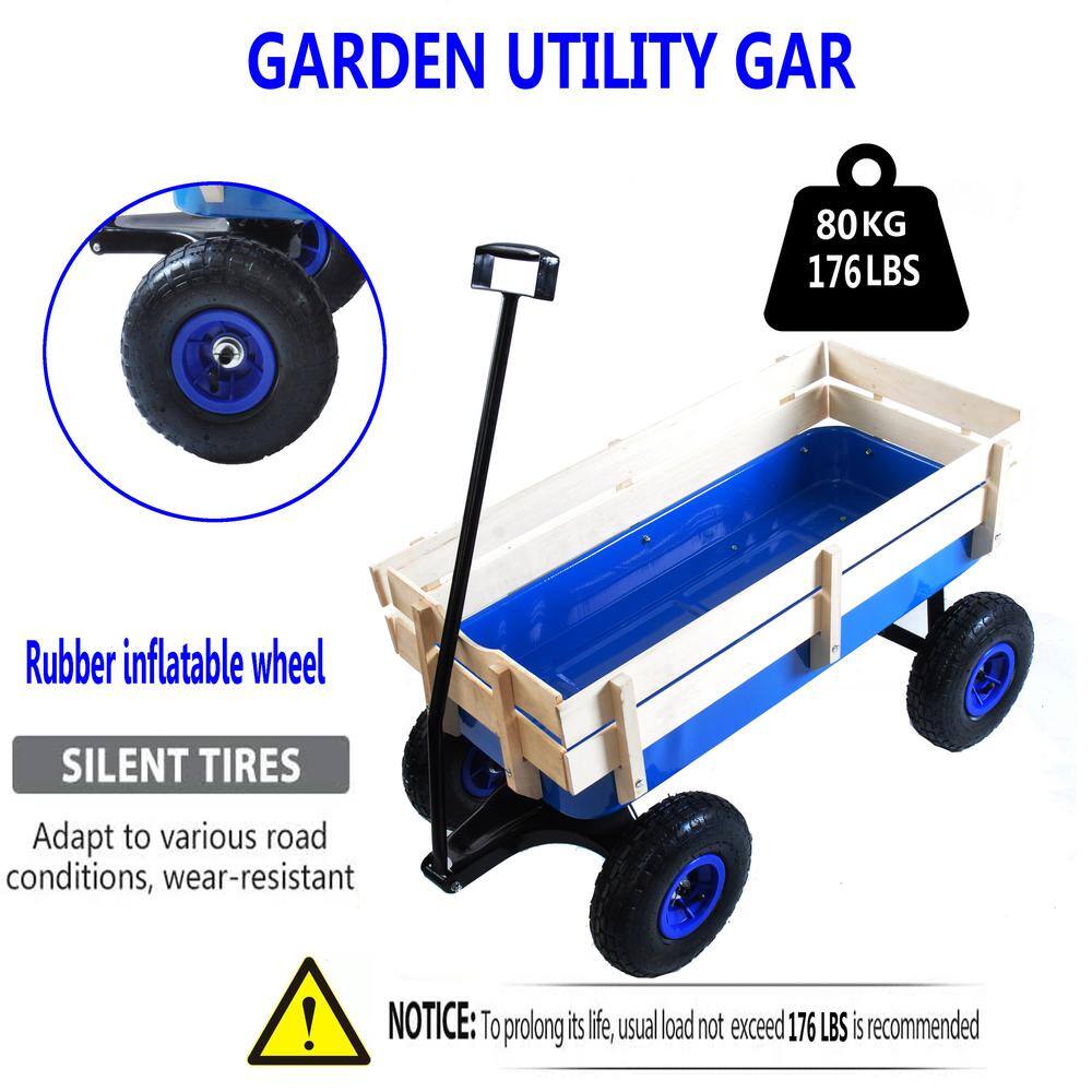 3 cu. ft. Steel Garden Cart, Blue - Hercitys
