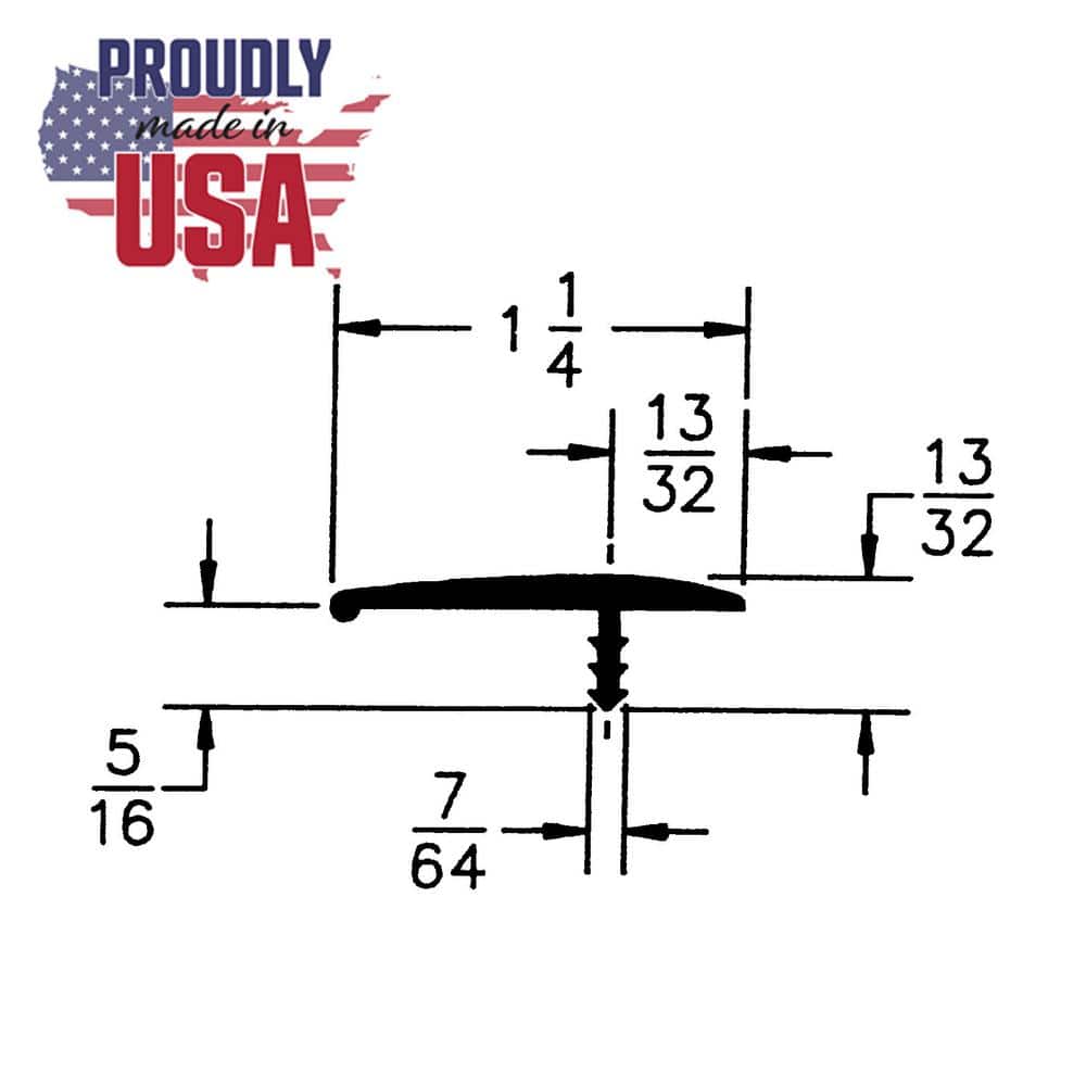 1-1/4 in. Dove grey Flexible Polyethylene Offset Barb Bumper Tee Moulding Edging 25 foot long Coil - Hercitys
