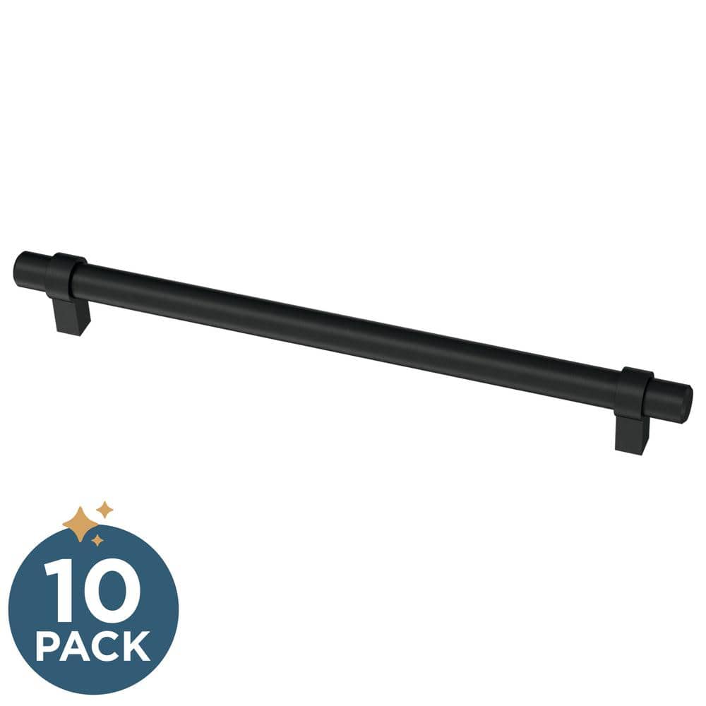 10-Pack Simple Wrapped Bar 8-13/16 in. (224 mm) Classic Matte Black Cabinet Drawer Pulls - Hercitys