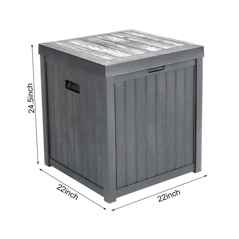 51 Gal. Grey Square Plastic Deck Box - Hercitys