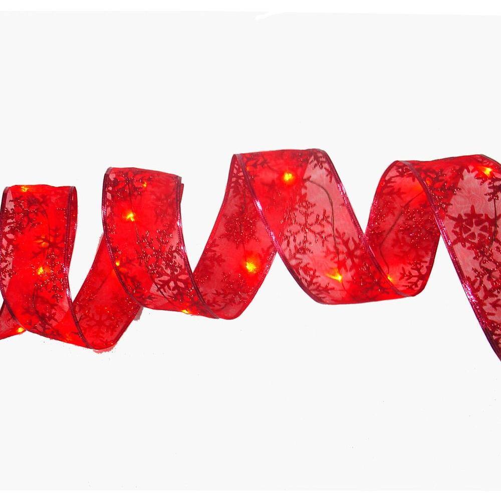 12 ft. Pre-Lit LED Red Ribbon Garland - Hercitys