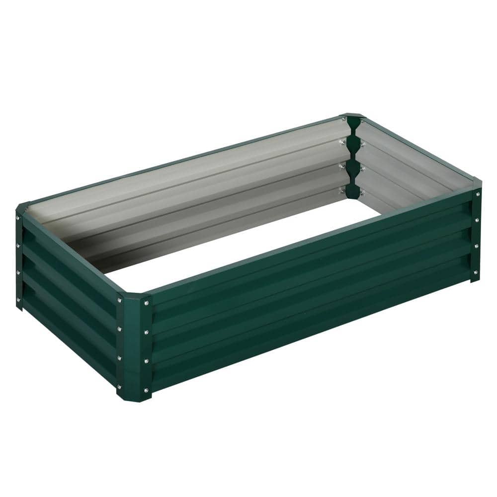 4 ft. x 2 ft. x 1 ft. Green Steel Raised Garden Bed Box - Hercitys