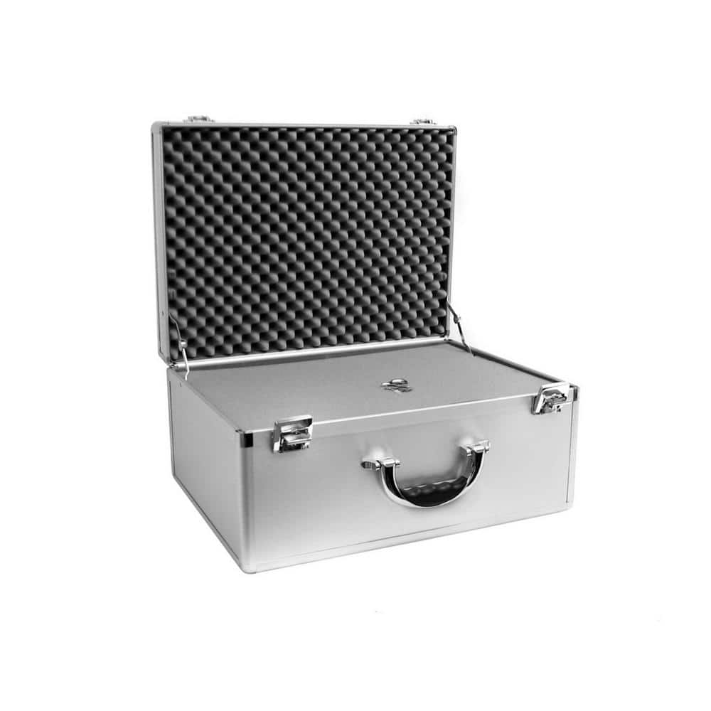 15 in. Smooth Aluminum Tool Case with Foam in Silver - Hercitys