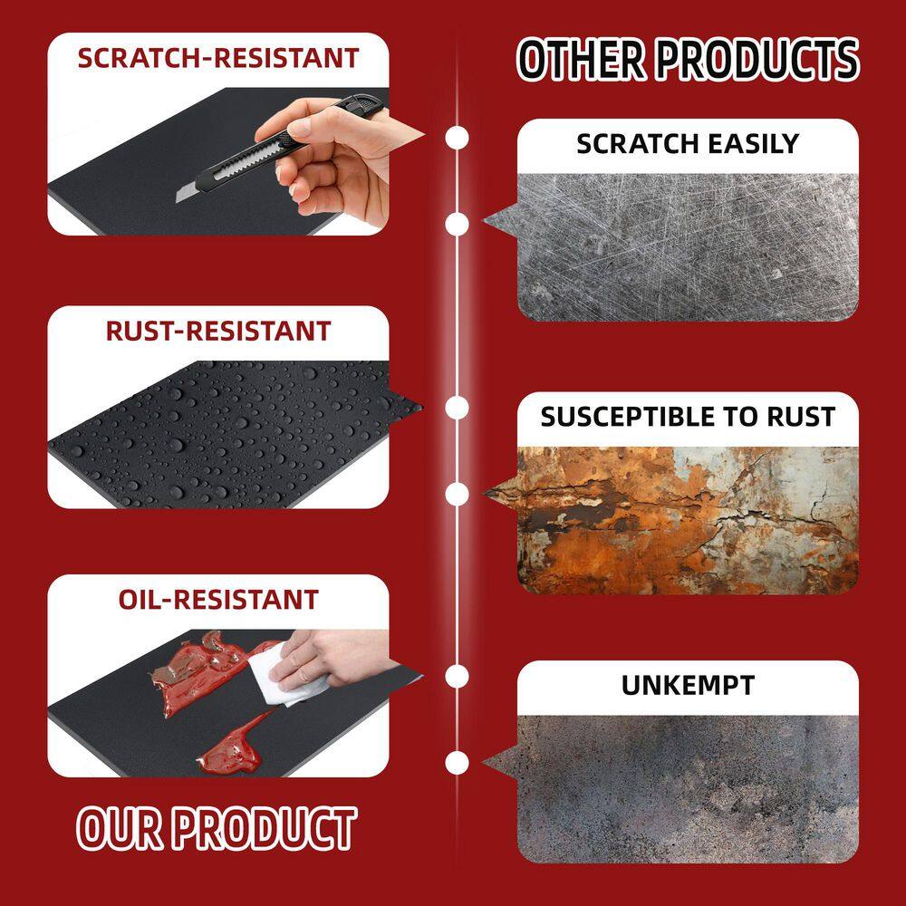 5-Tiers Steel Heavy Duty Adjustable Boltless Design Shelving Unit in Black (35.4 in. W x 72 in. H x 15.7 in. D) - Hercitys