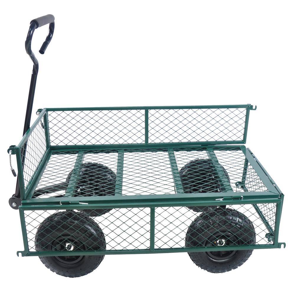 3.5 cu. ft. Metal Garden Cart, Green - Hercitys